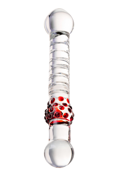Двусторонний фаллоимитатор Sexus Glass, стекло, прозрачный, 22 см
